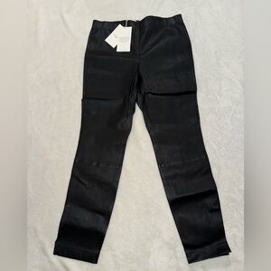 NWT Lafayette 148 Black Leather leggings size M